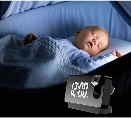 axGear Portable Projection Alarm Clock with 8 Modes - Black
