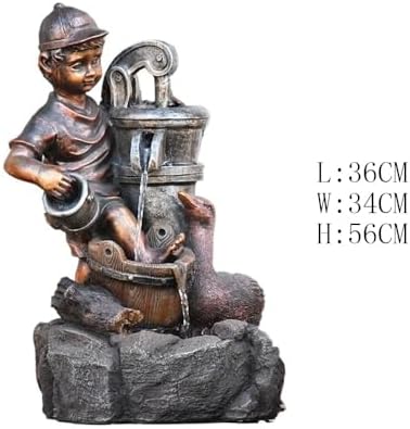 Tabletop Fountain Imitation Copper Resin Decor