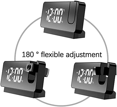 axGear Portable Projection Alarm Clock with 8 Modes - Black