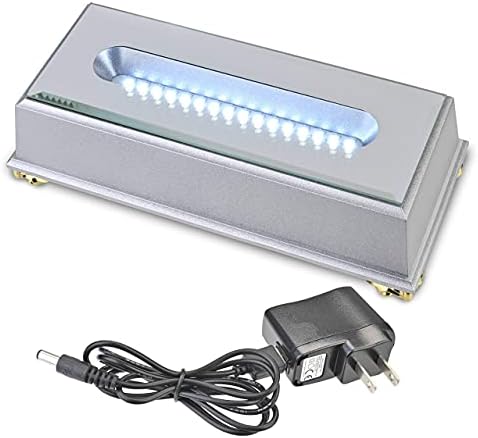 16 LED Light Stand Base - Silver Display Pedestal for Crystal Art