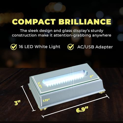16 LED Light Stand Base - Silver Display Pedestal for Crystal Art