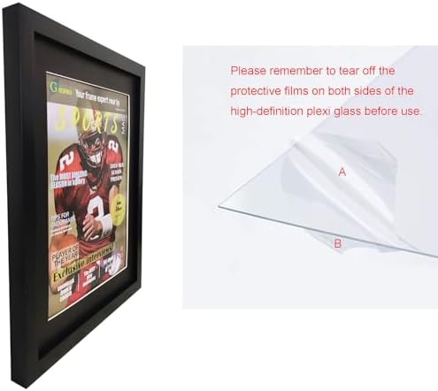 2 Pack Sports Magazine Frame with Black Matting and Hangers