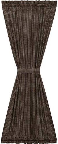 VHC Brands Classic Country Door Panel 72x40 Black Plaid