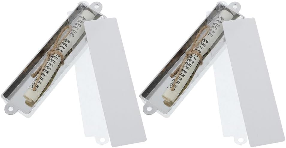LUOZZY Metal Mezuzah Door Decor with Scroll