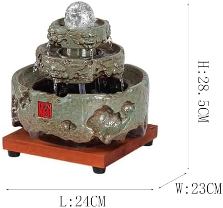 Yellow Ceramic Indoor Fountain Meditation Decor