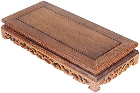 GOLDYWENDY Rectangular Wooden Base Vase Sculpture Display Stand