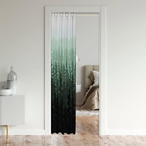 Fog Forest Room Divider Curtain 34x80 Botanical Pine Trees Door Cover