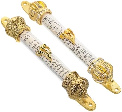 LUOZZY 2pcs Metal Mezuzah with Scroll Door Decor