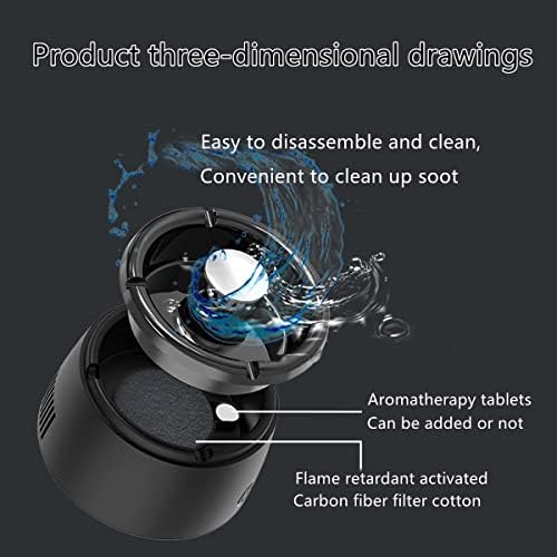 Smokeless Ashtray with Anionic Air Release Black