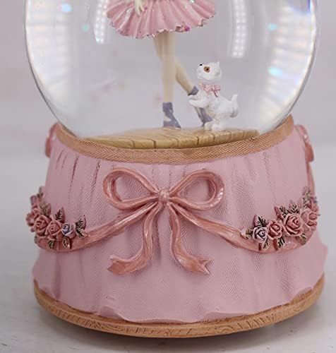 Pink Ballerina Snow Globe with Swan Lake Music