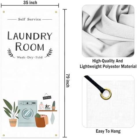 Likjad Landry Room Door Cover Decorations 35x79 Inch