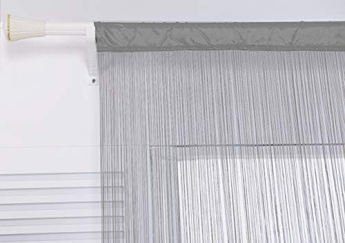 Grey Spaghetti String Curtain Panel 100x200cm