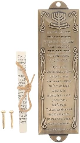 LUOZZY Metal Mezuzah Case with Scroll