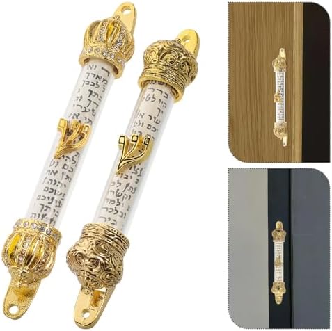 LUOZZY 2pcs Metal Mezuzah with Scroll Door Decor
