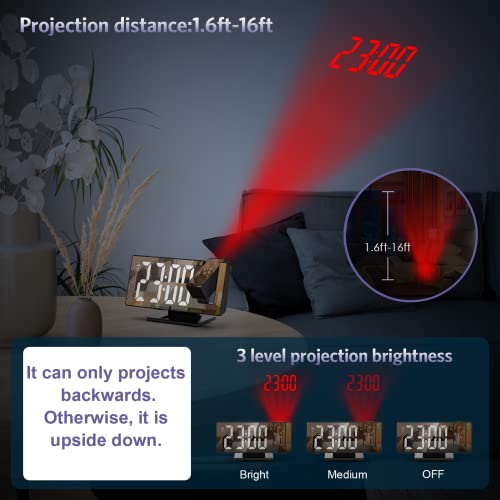 OQIMAX 78 Inch Mirror Projection Alarm Clock