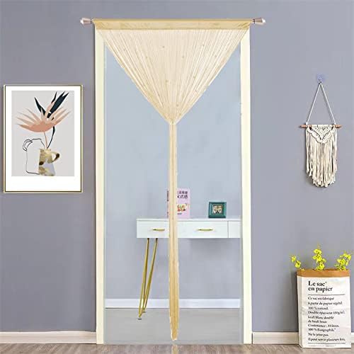 Beaded Curtain Door Divider with Telescopic Rod
