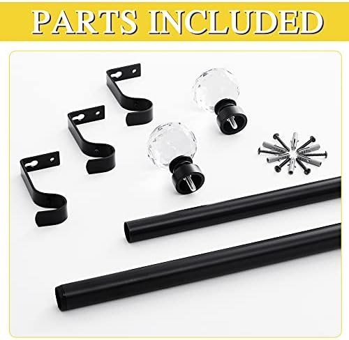 NICETOWN Adjustable Curtain Rods 28-48 Inch Matte Black