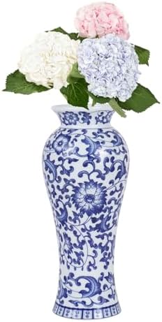 Yunjuhop Chinoiserie Blue and White Vase Decor