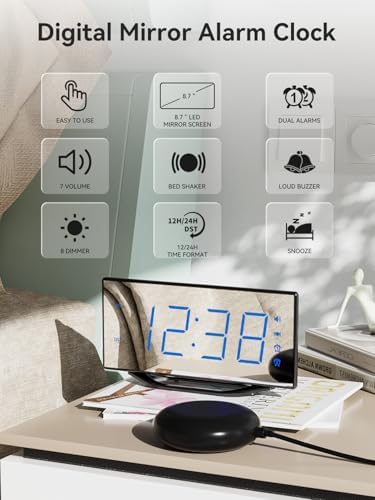 Super Loud Vibrating Alarm Clock with Bed Shaker