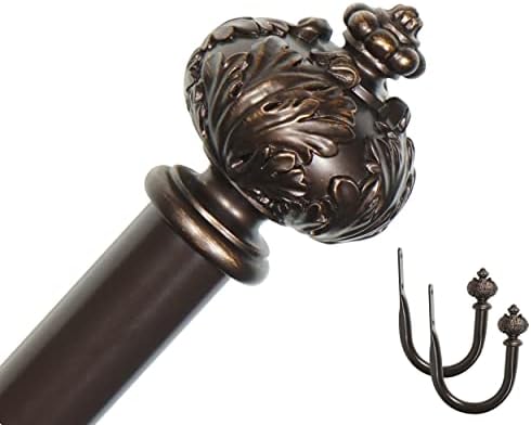 Rydenia 1 Inch Curtain Rod with Bronze Gold Finials