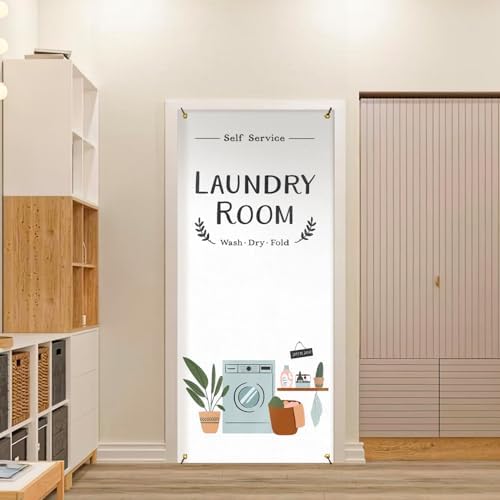 Likjad Landry Room Door Cover Decorations 35x79 Inch