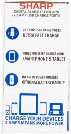 Equity 30024 09 In LED Alarm Clock with USB Charge Port