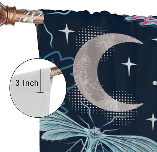 Fantasy Mushroom Moon Eyes Decor Curtains W42xL45 Inch