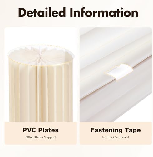 3PCS Foldable Cardboard Cylinder Pedestal Stands with Clear Acrylic Plates