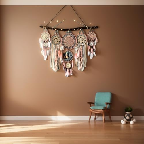 Set of 5 Boho Dream Catcher Wall Decorations