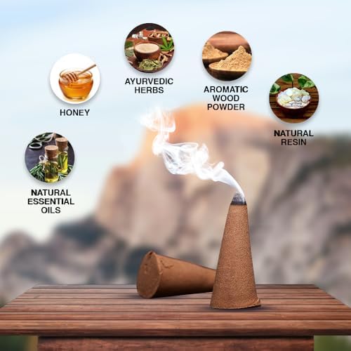 ARO VATIKA Vedic Sandalwood Incense Cones 120 Pack