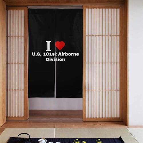 I Love US 101st Airborne Division Blackout Curtains for Doorways