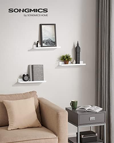 SONGMICS Set of 3 Floating Wall Shelves 15 Inch White