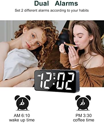 BOCTOP 75 Inch Digital Alarm Clock with Dimmer and Snooze