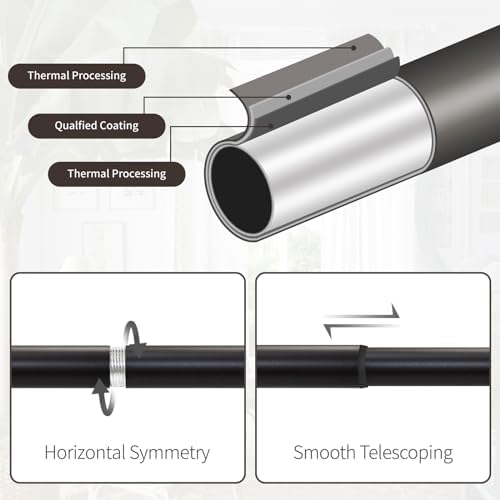 EQURROY Bronze Curtain Rod for Windows 28-48 Inches 23-4ft