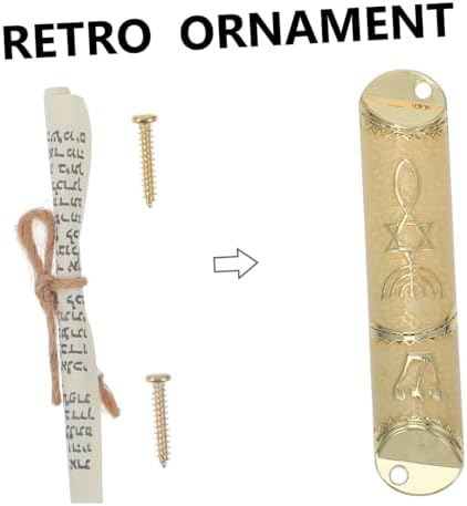Wakauto Metal Mezuzah Scroll with Antique Design