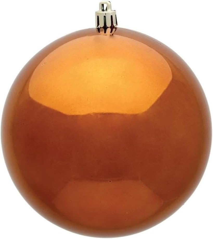 Vickerman 3 Inch Plastic Ball Ornaments Shiny Copper Set of 12