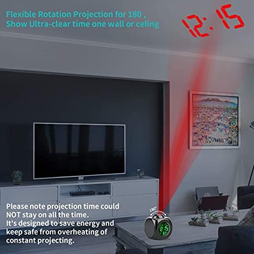 Voice Talking LED Time Temperature Alarm Clock for Bedroom and Office - Black