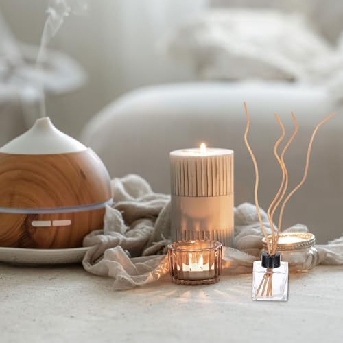 Uxcell 20Pcs Wavy Rattan Diffuser Sticks 28cm Light Coffee