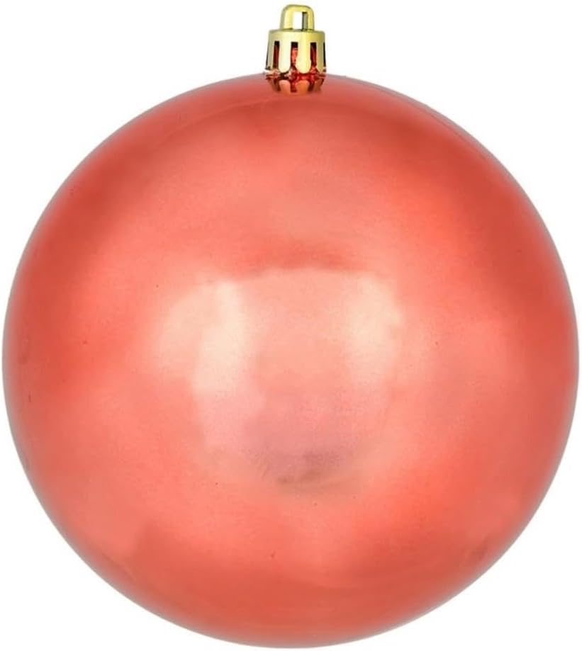 Vickerman 24 Shiny Coral Pink Plastic Hanging Ornaments
