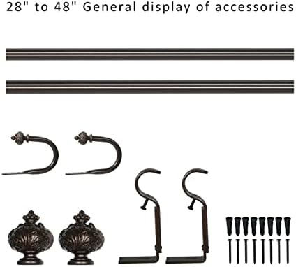 Rydenia 1 Inch Curtain Rod with Bronze Gold Finials