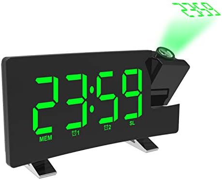 ThreeH Projection Alarm Clock with USB Charger and 2 Alarm Snooze Function