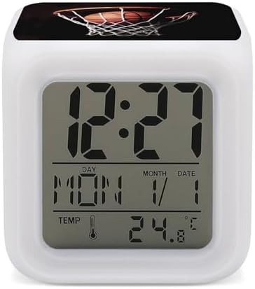 LED Alarm Clock with Basketball Print
