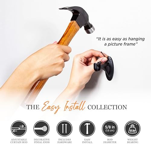 Kenney KNM75512 Decorative Window Curtain Rod with Scroll Ends