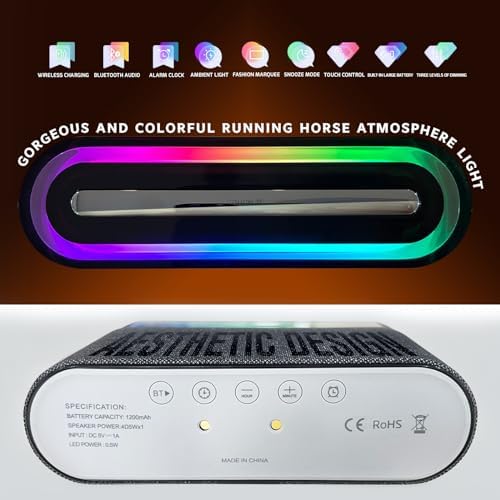 Bluetooth Alarm Clock with Wireless Charging and Night Light