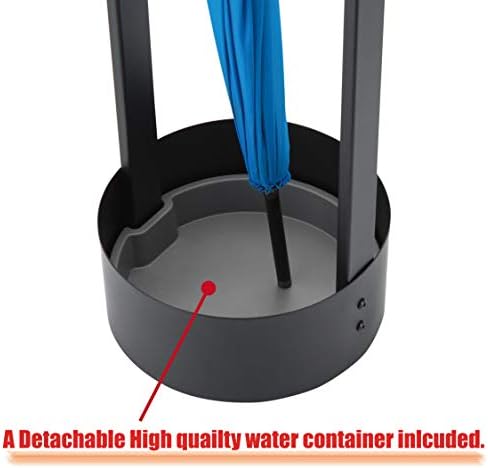 JackCubeDesign Black Steel Umbrella Stand Entryway Organizer