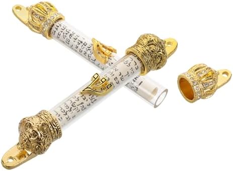 Cabilock 2pcs Metal Mezuzah Scroll for Jewish Home Decor