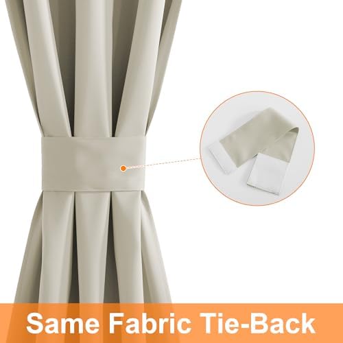 RYB HOME Blackout Curtain Panel 26x72 for French Doors