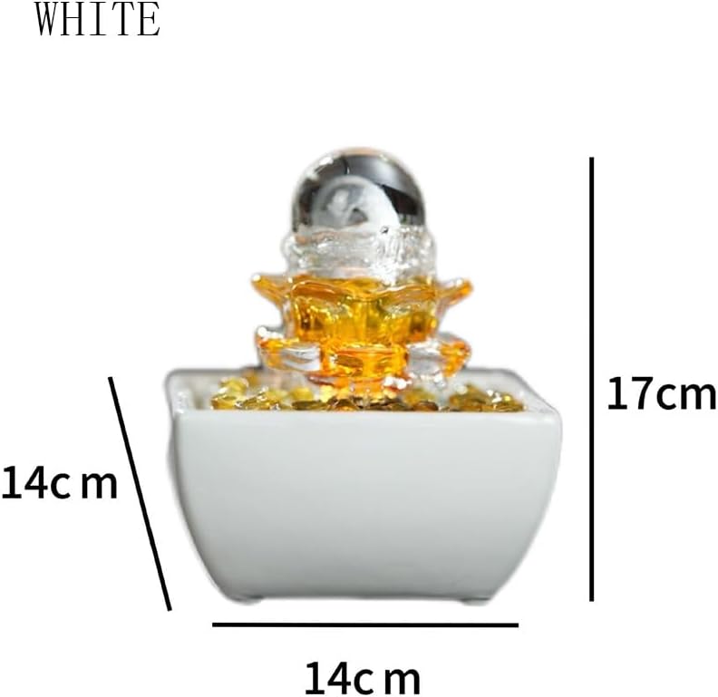 Elegant White Tabletop Fountain with Yuanbao Ornament
