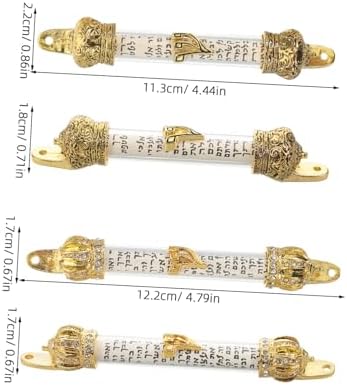 Cabilock 2pcs Metal Mezuzah Scroll for Jewish Home Decor