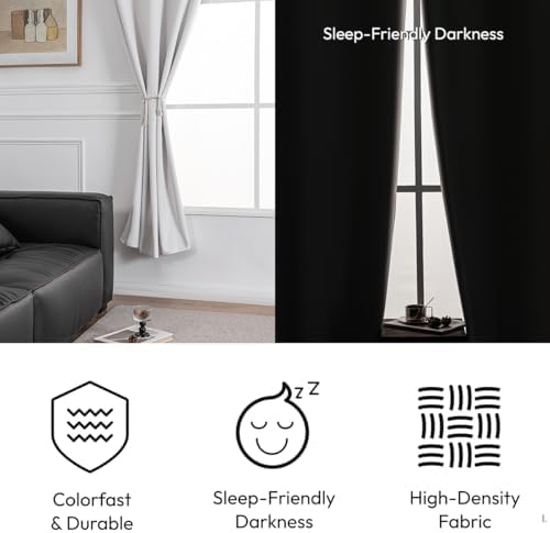 NANPIPER Blackout Curtains 2 Panels Set W38 x L45 Inches